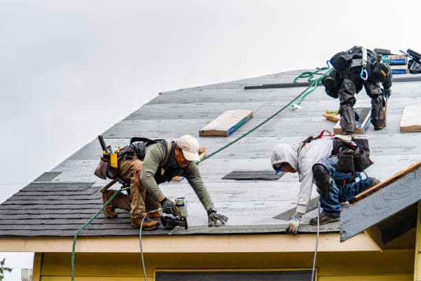 Professional Gutter Installation technician working in Milford, CT